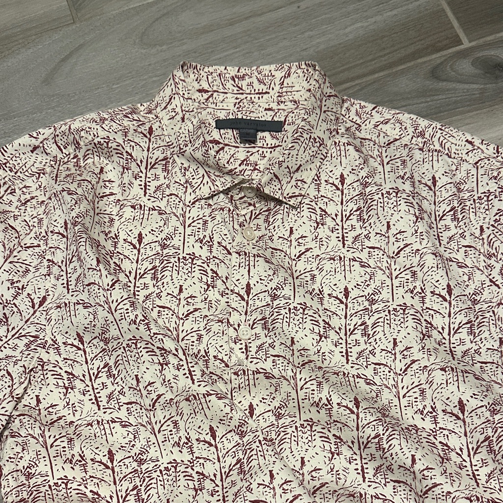 Brand New John Varvatos Sean Shirt  Cream And Red